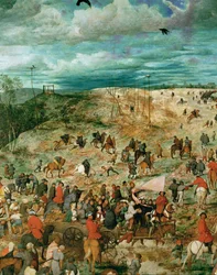 Jesus bærer korset (maleri på eik)