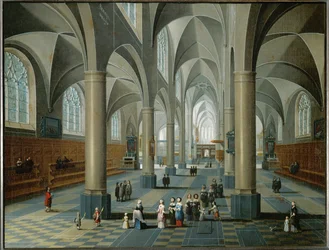 Interiør av en kirke (olje på lerret)