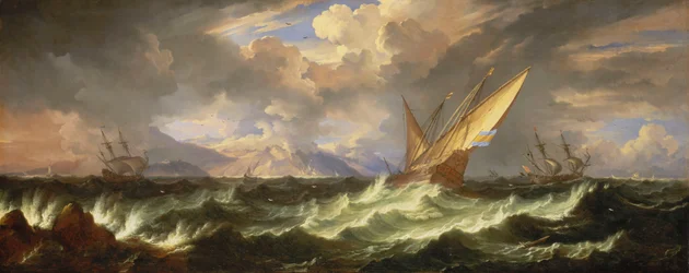 En frisk bris i Middelhavet, slutten av 1600-tallet (olje på lerret)