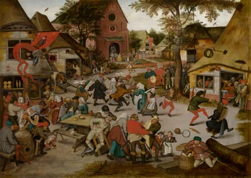 Kermesse på festen for St. Georg (olje på panel)