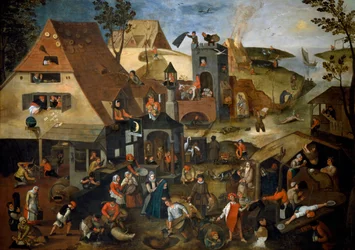 Nederlandske Ordspråk, ca. 1559 (olje på panel)