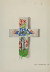 Sementgravstein, ca. 1937 (akvarell)