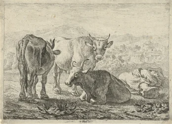Tysk: Tre storfe og en sovende hyrde Fransk: Les boeufs nederlandsk: Drie rinderen en een slapende herder