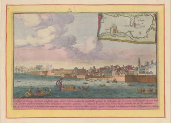 Utsikt over Cadiz Cadix, som ligger i Andalusia, ved elven Guadalquivir, på en halv øy (...) (tittel på objekt) Theatrum Hispaniae (...) (serietittel)