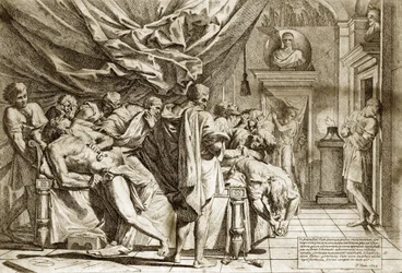 Cato den eldres (Marcus Porcius Cato), eller Cato sensors (234-149 f.Kr.), død av Pietro Testa, 1648