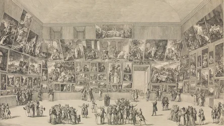 Utsikt over salongen fra 1785.