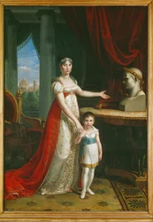 Elisa Bonaparte, søster av Napoleon I, storhertuginne av Toscana, med datteren Napoleone-Elisa …