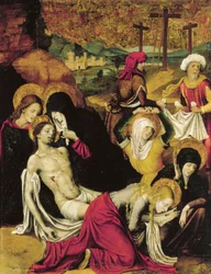 Deposition of Christ, eller Pieta of Tangier, av Pietro Cavaro (aktiv 1508-1538), tempera på panel