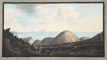 Utsikt over den nåværende tilstanden til det lille fjellet som ble reist av eksplosjonen i år 1760, Plate XIII, fra 