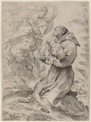 Saint Francis med Kristusbarnet