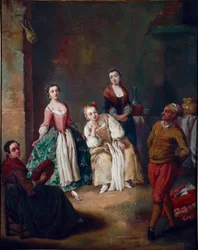 Forlanaen, en populær dans fra Venezia-regionen. 1750. 62 x 51 cm. Ca