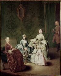 Portrett av Sagredo-familien. Maleri av Pietro Longhi (1702-1785)