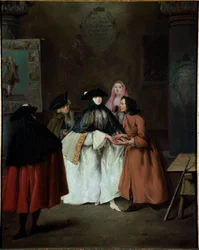 The fortune teller (The fortune teller) (The indovina) Maleri av Pietro Longhi (1702-1785) 1752-1756 Dim 62x50 cm Venezia, Ca