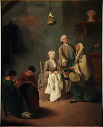 Arbeidsskolen Maleri av Pietro Longhi (1702-1785) 1752 Dim 62x50 cm Venezia, Ca 