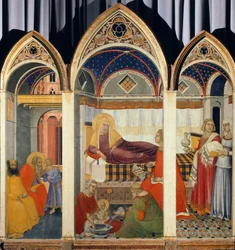 Jomfruens fødsel, av Pietro Lorenzetti (ca 1280-ca 1348)