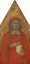 Saint Mary Magdalene, med en engel [venstre panel], sannsynligvis 1340.