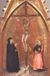 Korsfestelsen med jomfru Maria og teologen Johannes, ca. 1330 (tempera på panel)