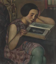 Ung jente leser, 1928