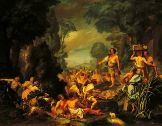 Frugoni i Arcadia, rundt 1760, av Pietro Melchiorre Ferrari (1735-1787)