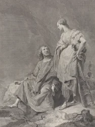 Kristus og kvinnen i Samaria ved brønnen, fra serien med 112 avtrykk av helligdommen..., 1743-63