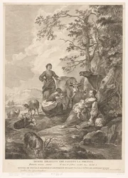 Israelittiske kvinner vokter flokken Donne Israelite che pascono la greggia (tittel på objekt) Det nye og det gamle testamente (serietittel)
