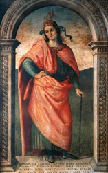 Cato av Pietro Perugino (ca 1450-1523), freskomaleri, Collegio del Cambio, Perugia