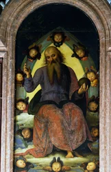 Gud Faderens velsignelse, detalj fra Polyptych of the Certosa of Pavia