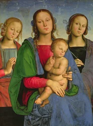 Madonna og barn med St. Catherine og St. Rosa, 1493 (olje på lerret på panel)