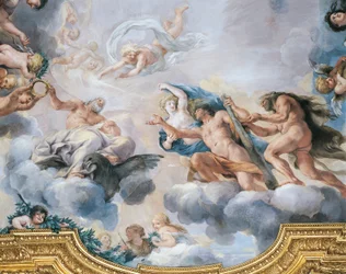 Cosimo I avbildet som en ung mann som mottar udødelighetens krone fra Jupiter, av Pietro da Cortona og Ciro Ferri, freske