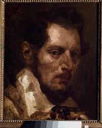 Selvportrett på Theodore Gericaults måte - olje på lerret