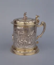 Tankard med scener fra profeten Elias liv (forgylt sølv og sølv)