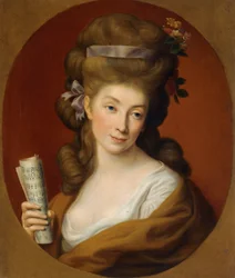 "" Portrait de la noble polonaise Izabela Lubomirska "" (Portrett av prinsesse Izabela Elzbieta Potocka, født Lubomirska (1736-1816)) Peinture de Pompeo Batoni (1708-1787) - 1780 - Olje på lerret Samling Dim 65. cmx Privat