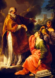 San Marino hever republikken, av Pompeo Batoni (1708-1787), maleri.