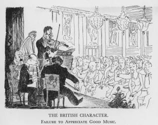 Den britiske karakteren, manglende evne til å sette pris på god musikk (litho)