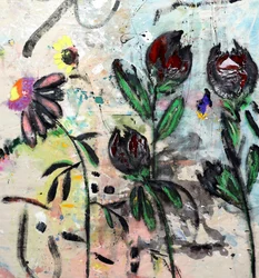Stemningsfulle, abstrakte blomster