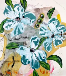 Levende, abstrakte blomster