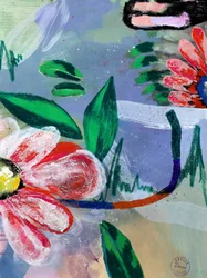 Levende, abstrakte blomster