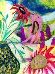 Levende, abstrakte blomster