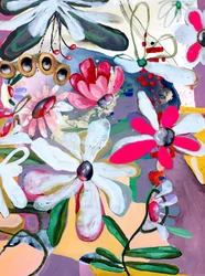 Levende, abstrakt blomstermotiv