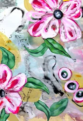 Levende, abstrakt blomstermotiv