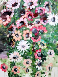 Fargerike blomster i hagen
