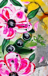 Levende rosa blomster