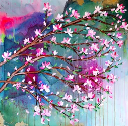 Levende rosa blomster
