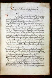 En side fra en historie om Syon-nonnenes vandringer, samlet i Lisboa tidlig på 1600-tallet