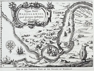 Et av de tidligste kartene over Magellanstredet, fra 