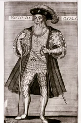 VASCO DA GAMA: Illustrasjon fra quot;THE LUSIADASquot; av Luis Camoes, Lisboa 1572.