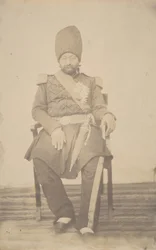Portrett av Ardeshir Mirza, onkel til kongen, 1840-60-tallet.