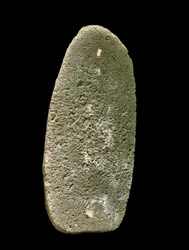 Forhistorie: steinredskap brukt til å male hvete. Yngre steinalder. Umbria, Italia. Perugia, Umbrias nasjonale arkeologiske museum