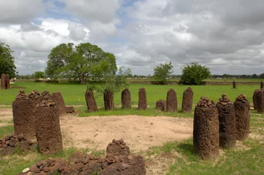 Forhistorie: Megalittisk sirkel av steiner fra Wassu, Gambia (bilde)