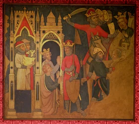 Fangenskap av kong Jojakin av Israel, rekonstruksjon av et veggmaleri opprinnelig i Painted Chamber of the Palace of Westminster